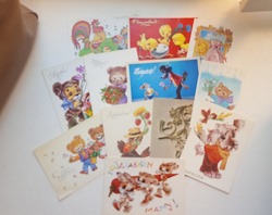Отдается в дар «открытки советские 8 марта цветы рисунком и детские»