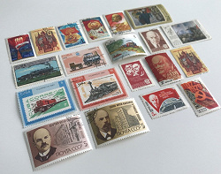 Отдается в дар «Паровозы и поезда на марках Польши и Кубы.»