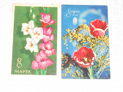 Отдается в дар «в коллекцию — 2 открытки СССР с цветами, Шворак, Мартынов»