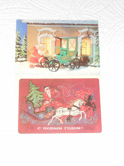 Отдается в дар «2 новогодние открытки СССР, с Дедом Морозом, Поклада, Виноградов»