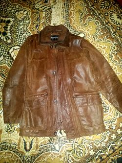 Отдается в дар «Утепленная кожаная куртка мужская, 48-50 размер»
