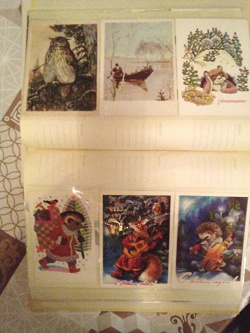 Отдается в дар «2 новогодние открытки, звери-музыканты, Исаков»