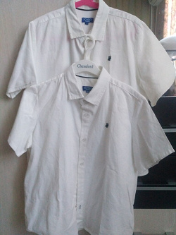 Отдается в дар «Рубашки белые с коротким рукавом на мальчика, р-р 158»