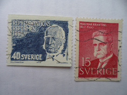 Отдается в дар «Шведы. Почтовые марки Швеции.»