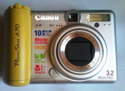 Отдается в дар «фотоаппарат Canon A70 3.2 mega pixels»