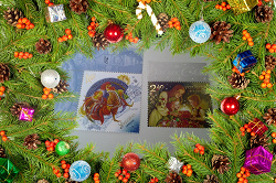 Отдается в дар «Новогодние марки Украины»