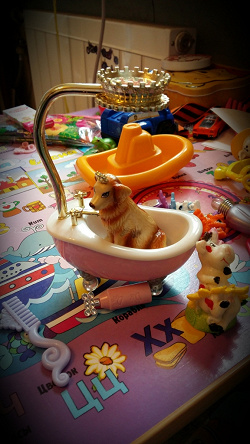 Отдается в дар «игрушка собачка-принцесса с ванной»