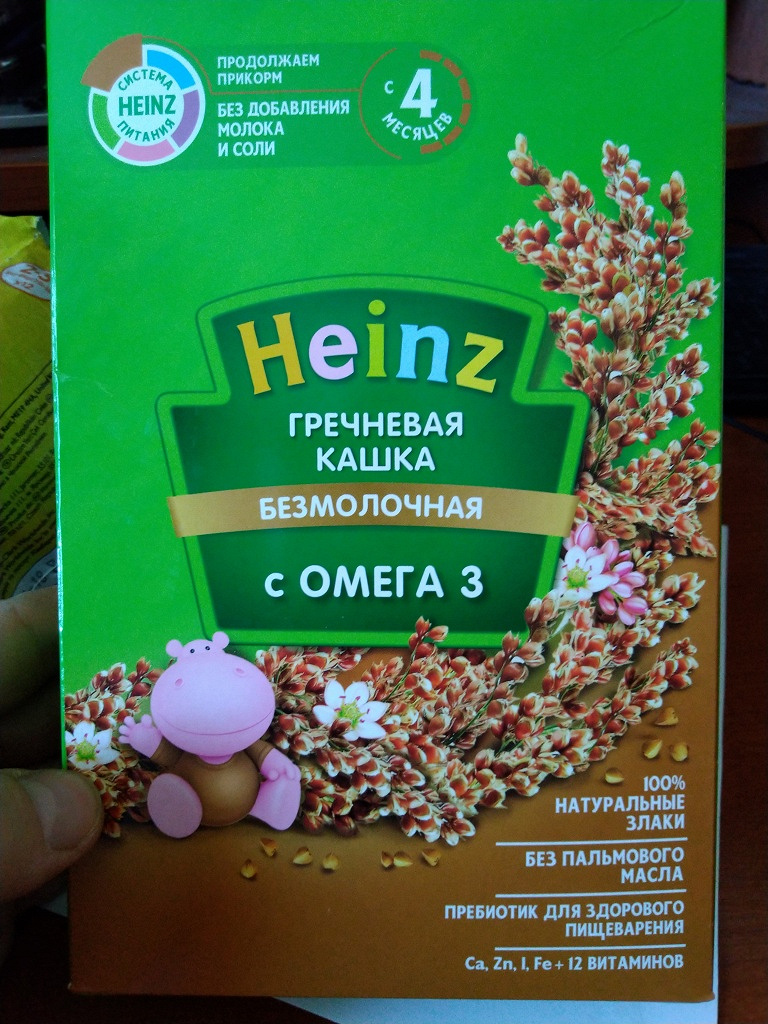 Каша безмолочная heinz гречневая с омега 3 с 4 мес 200 г