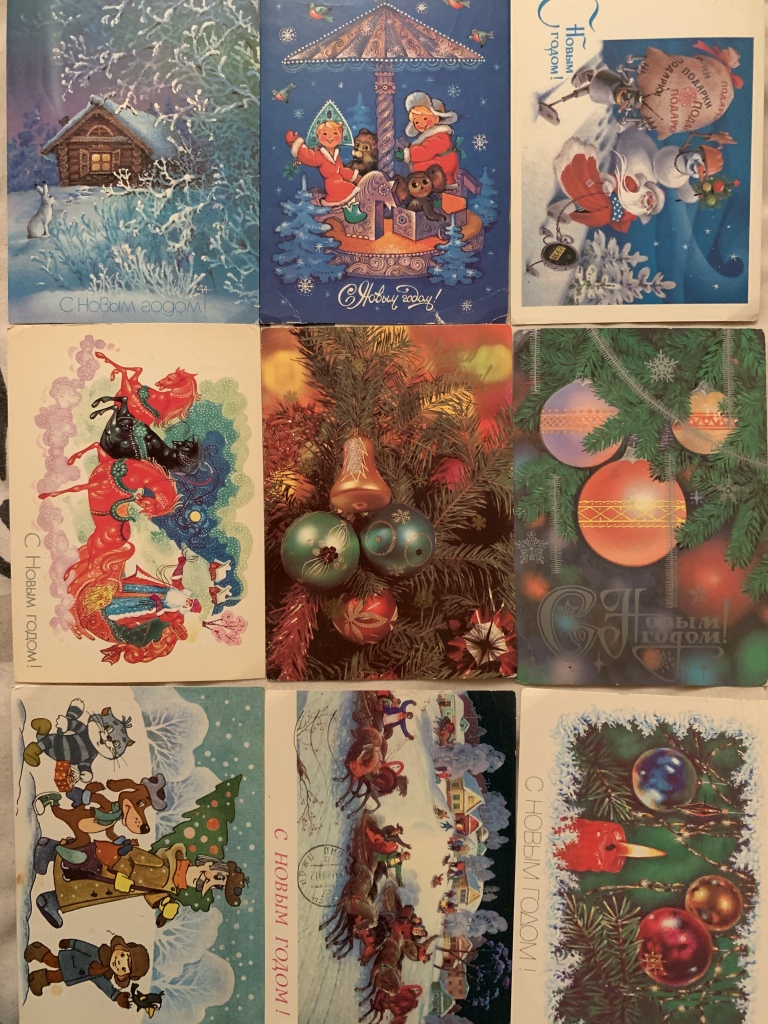 Зимние открытки картинки советские