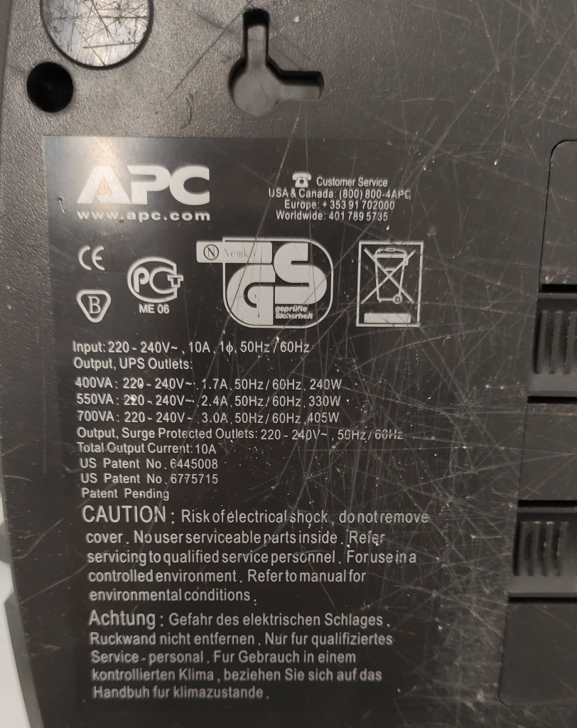 Неисправный UPS APC Back-UPS ES 700 (BE700-RS) в дар (Санкт-Петербург ...