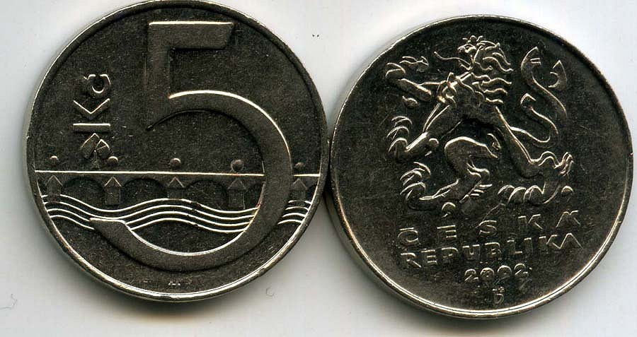 Mnt монета. Монета 5 крон Чехия. Чехия 5 крон 2002 год. Чешские монеты 5 крон. Монета Ceska republika 2002.