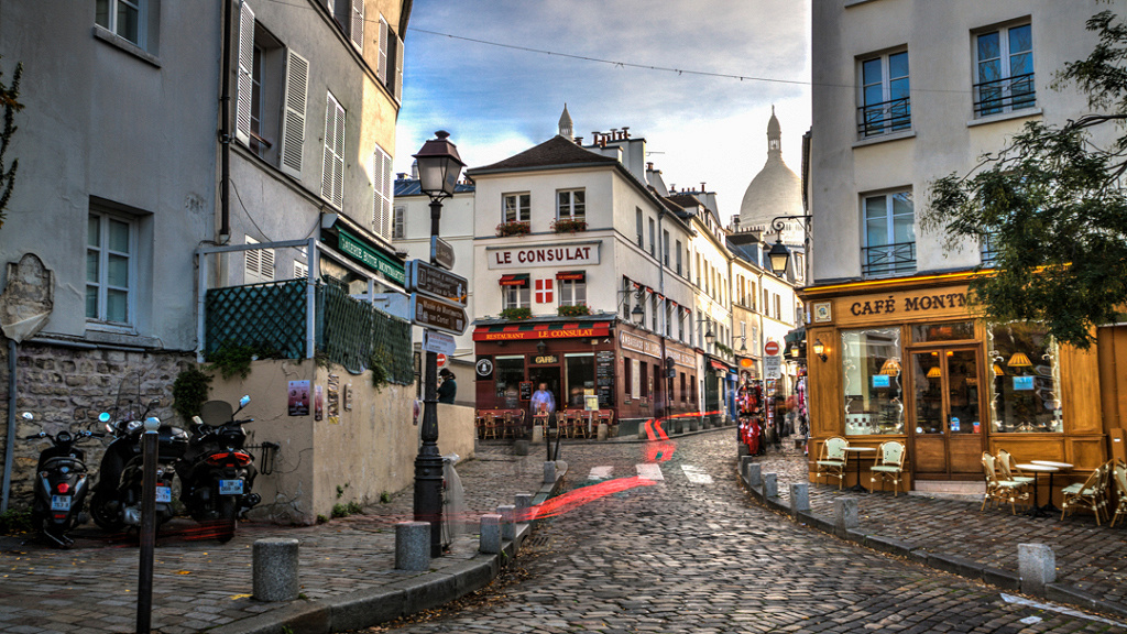 Улица в париже монмартр