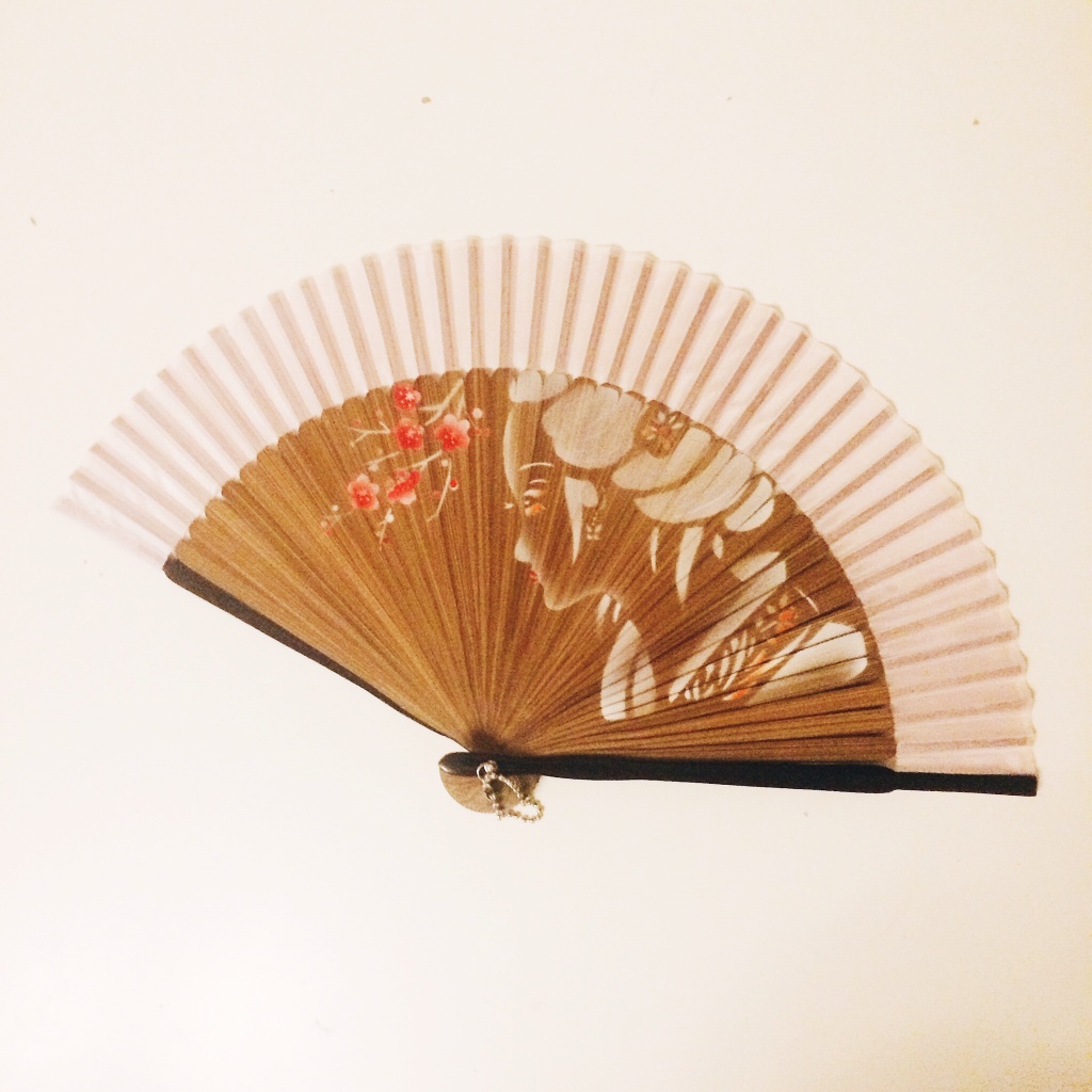 Китайский веер из бамбука старинный
