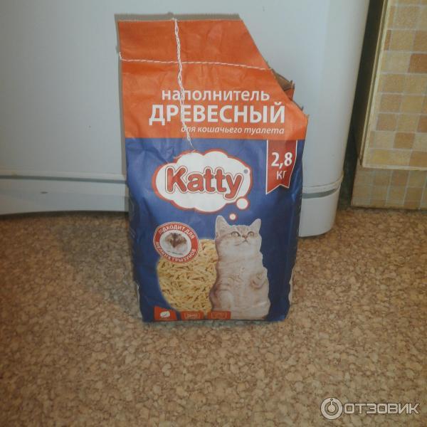 Древесный наполнитель для кошачьего туалета katty