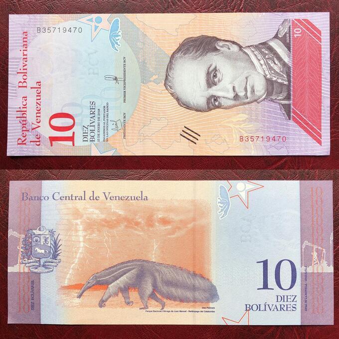 Купить Купюры Венесуэлы 10 Боливар 2008 Год