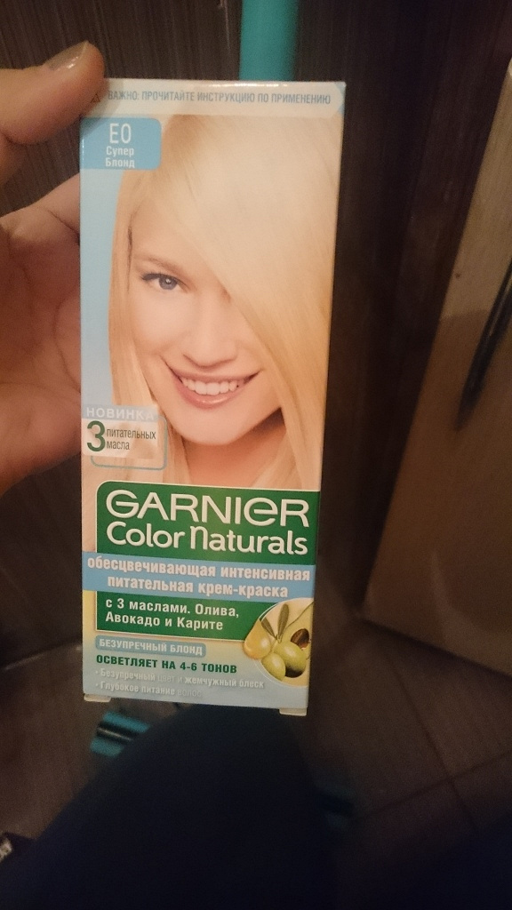 Garnier color naturals стойкая крем краска для волос e0 супер блонд
