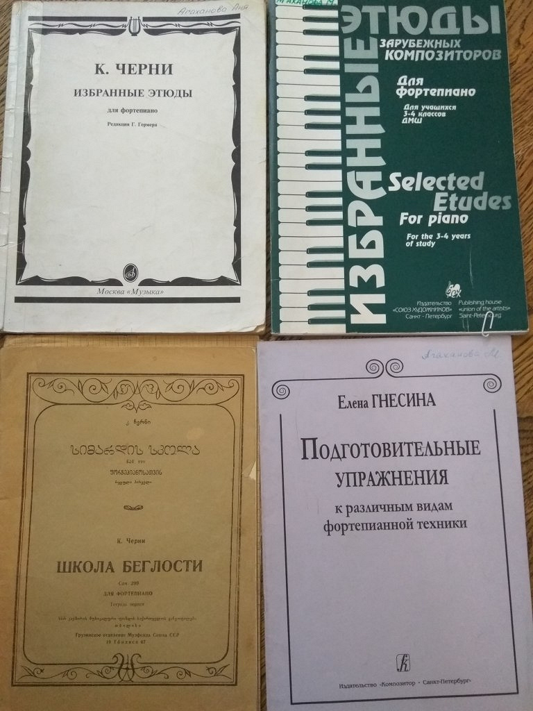 сборник этюдов для фортепиано