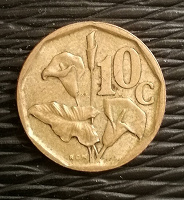 Отдается в дар Монета ЮАР 10 центов