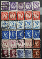 Отдается в дар Елизавета II. Стандартные марки Великобритании.