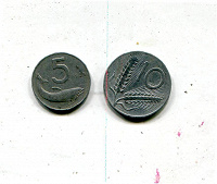 Отдается в дар В коллекцию — Италия 5 и 10 лир