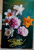 Отдается в дар Открытки СССР цветы — нарциссы, георгины, пионы, астры