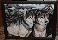 Картина (репродукция) — Волки — в рамке