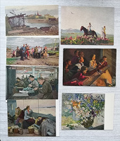 Отдается в дар Советская живопись, два фото. Открытки.