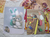 Отдается в дар открытки с кукольными фигурками, детская тематика, Козлова, Воронин
