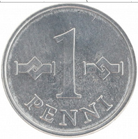 Отдается в дар Монета 1 пенни Финляндия 1970 г.в.