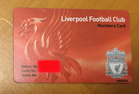 Отдается в дар Карта болельщика Liverpool Football Club