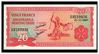 Отдается в дар 20 франков Бурунди