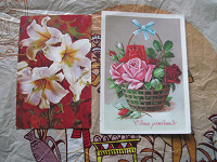Отдается в дар 2 открытки СССР, Костенко, Куртенко, поздравительные с цветами