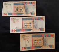 Отдается в дар Купюры номиналом 20 песо (Куба)
