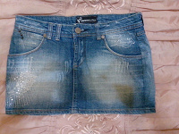 Отдается в дар юбочка джинсовая, мини-мини, 46 размер