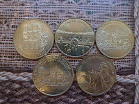 Отдается в дар 5 памятных монет Нотр-Дам-де-Пари и Версаль