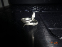 Отдается в дар Кольцо серебряное Змея