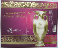 Отдается в дар Блок марок УЕФА Евро 2012 Украина-Польша.