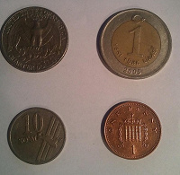 Отдается в дар Четыре иностранных монетки