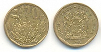 Отдается в дар ЮАР.20 центов 1995г.