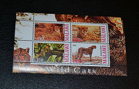 Отдается в дар Блок марок с дикими кошками