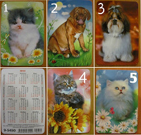 Отдается в дар Календарики: кошки-собаки
