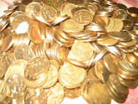 Отдается в дар 10 копеечные монеты РФ для погодовки