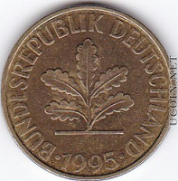 Отдается в дар Germany 10 pfennig 1995