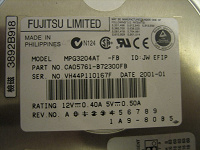 Отдается в дар HDD Fujitsu 20GB
