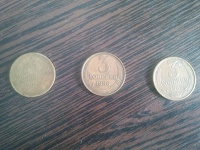 Отдается в дар Три монеты по Три копейки