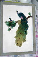 Отдается в дар картинка из цветной ватки — «павлины»
