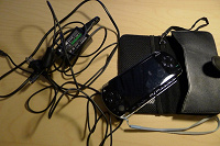 Отдается в дар Игровая приставка PSP FAT (с изъяном) + карта, чехол и провода