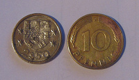 Отдается в дар 2 монеты Германия и Португалия