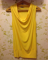 Отдается в дар Коктейльное желтое платье 44