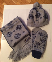 Отдается в дар Зимний комплект (новый!): шапочка, варежки, шарфик